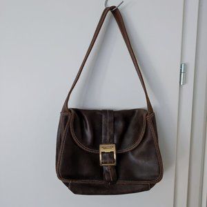 Reaction Kenneth Cole shoulder leather bag / purse brown